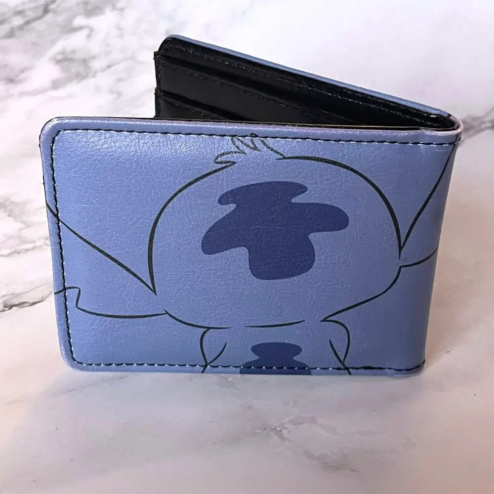 Disney Lilo & Stitch Buckle-Down Bifold Wallet Blue Character Face ID Window